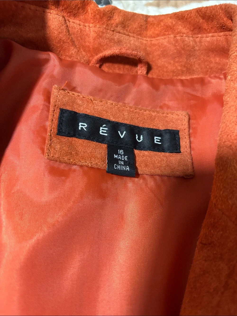 Rust Orange Suede Button Front Jacket - Picture 2 of 4